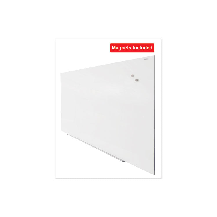 Universal® Frameless Magnetic Glass Marker Board, 72 x 48, White Surface (UNV43204)