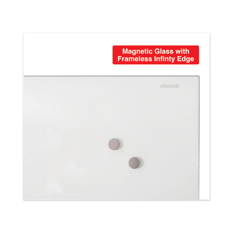 Universal® Frameless Magnetic Glass Marker Board, 72 x 48, White Surface (UNV43204)