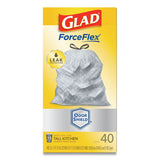 Glad® Tall Kitchen Drawstring Trash Bags, 13 gal, 0.72 mil, 23.75" x 24.88", White, 240/Carton (CLO79008)