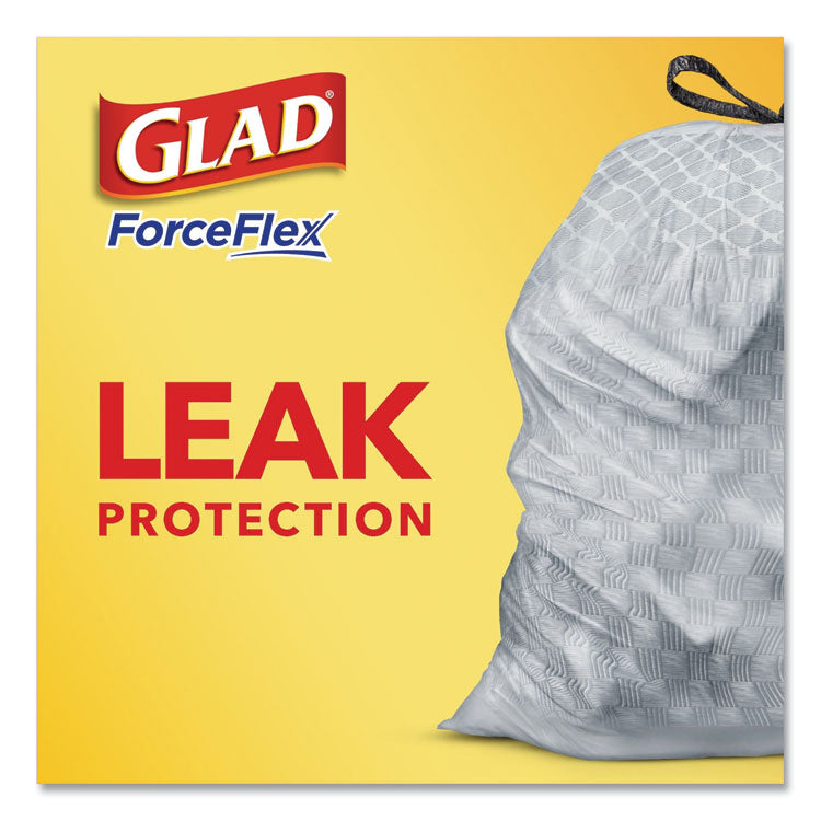 Glad® Tall Kitchen Drawstring Trash Bags, 13 gal, 0.72 mil, 23.75" x 24.88", White, 240/Carton (CLO79008)