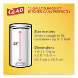 Glad® Tall Kitchen Drawstring Trash Bags, 13 gal, 0.72 mil, 23.75" x 24.88", White, 240/Carton (CLO79008) Case of 240