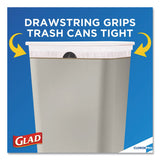 Glad® Tall Kitchen Drawstring Trash Bags, 13 gal, 0.72 mil, 24" x 27.38", Gray, 100 Bags/Box, 4 Boxes/Carton (CLO78526CT) Case of 400