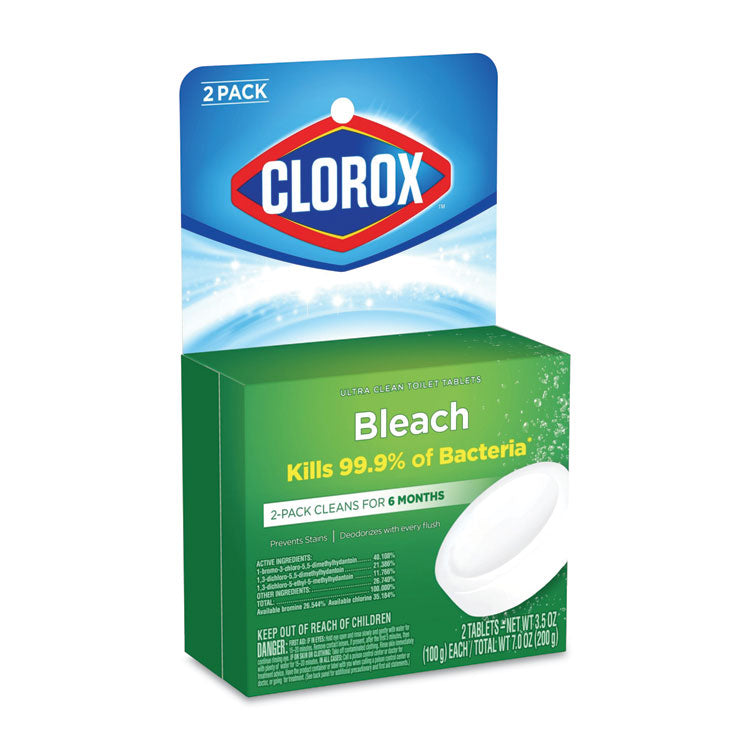 Clorox® Automatic Toilet Bowl Cleaner, 3.5 oz Tablet, 2/Pack (CLO30024PK)