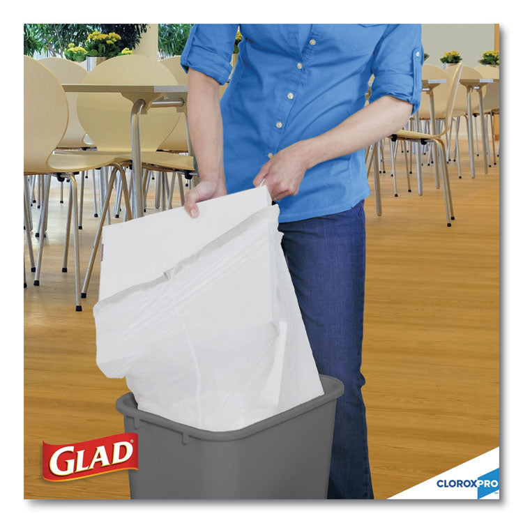 Glad® Tall Kitchen Drawstring Trash Bags, 13 gal, 0.72 mil, 24" x 27.38", Gray, 100/Box (CLO78526)