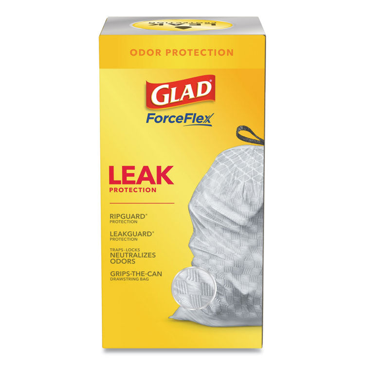 Glad® Tall Kitchen Drawstring Trash Bags, 13 gal, 0.72 mil, 23.75" x 24.88", White, 240/Carton (CLO79008) Case of 240