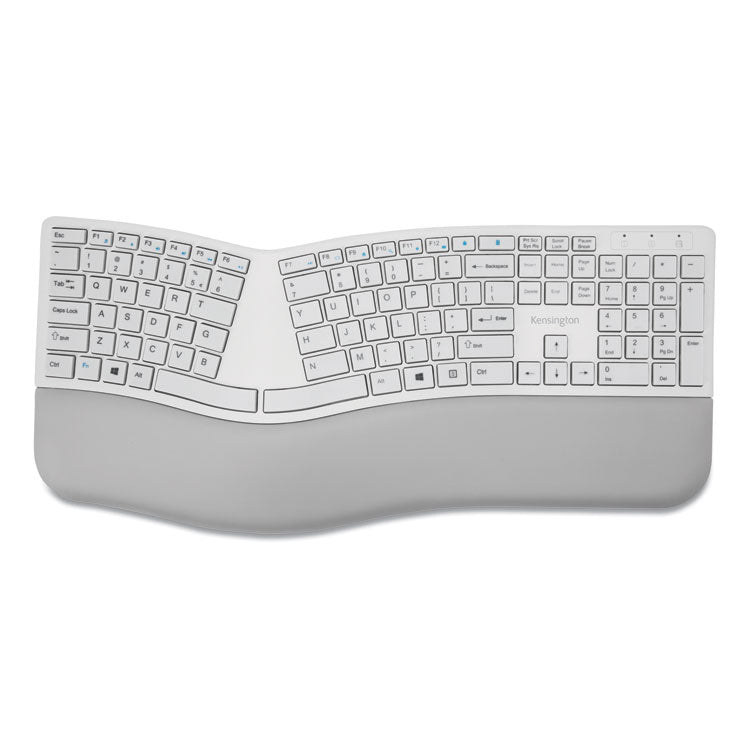 Kensington® Pro Fit Ergo Wireless Keyboard, 18.98 x 9.92 x 1.5, Gray (KMW75402) Each