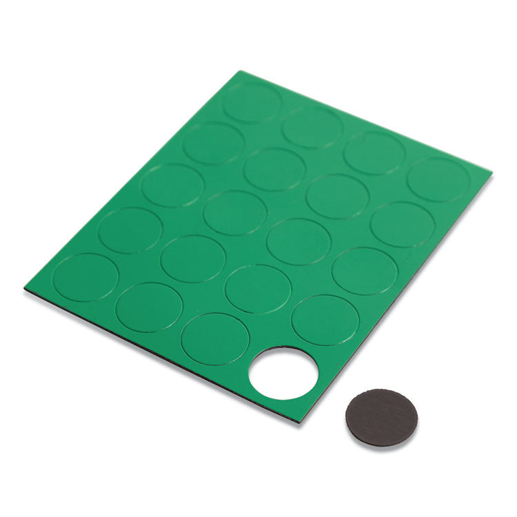 U Brands Heavy-Duty Board Magnets, Circles, Green, 0.75" Diameter, 20/Pack (UBRFM1602) Pack of 20