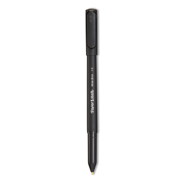 Paper Mate® Write Bros. Ballpoint Pen, Stick, Medium 1 mm, Black Ink, Black Barrel, Dozen (PAP3331131C)