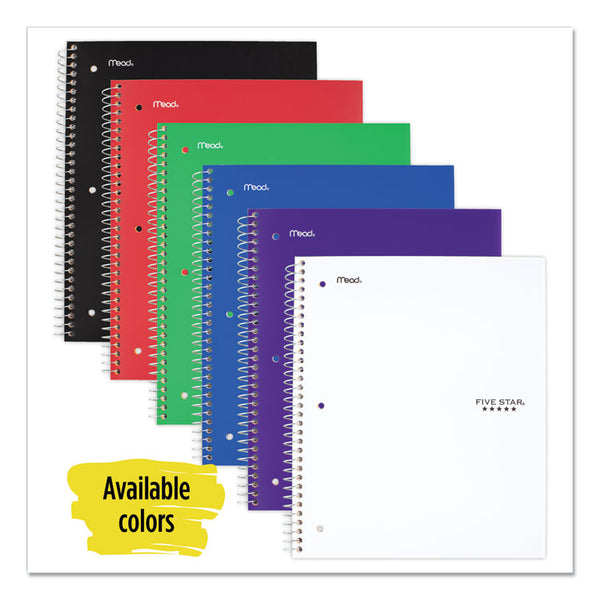 Five Star® Wirebound Notebook with Eight Pockets, 5-Subject, Wide/Legal Rule, Randomly Assorted Cover Color, (200) 10.5 x 8 Sheets (MEA51016) Each