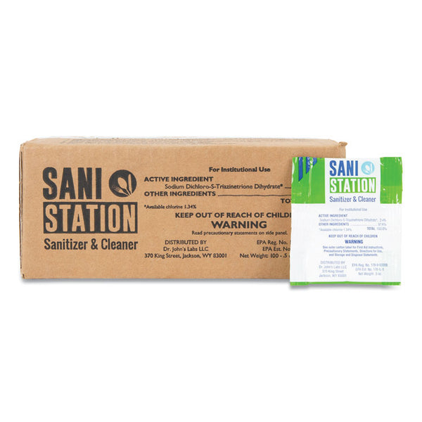 San Jamar® Sani Station Sanitizer and Cleaner, 0.5 oz Packets, 100/Pack (SJMSANIS05100)