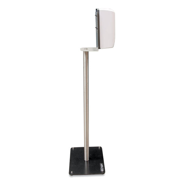 BK Resources Hand Sanitizer Stand with Hands Free Dispenser, 1,000 mL, 12 x 16 x 51, Silver/White/Black (BKEBKSSPC10D)