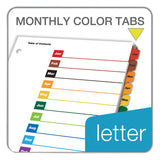 Cardinal® OneStep Printable Table of Contents and Dividers, 12-Tab, Jan. to Dec., 11 x 8.5, White, Assorted Tabs, 1 Set (CRD60318) Set of 12