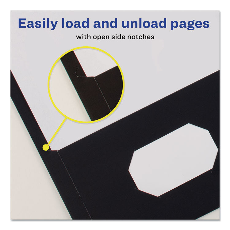 Avery® Two-Pocket Folder, 40-Sheet Capacity, 11 x 8.5, Black, 25/Box (AVE47988)