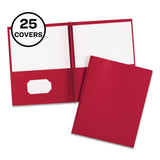 Avery® Two-Pocket Folder, Prong Fastener, 0.5" Capacity, 11 x 8.5, Red, 25/Box (AVE47979)