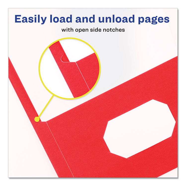 Avery® Two-Pocket Folder, 40-Sheet Capacity, 11 x 8.5, Red, 25/Box (AVE47989) 1 Pack of 25