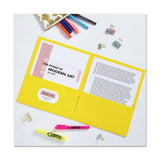 Avery® Two-Pocket Folder, 40-Sheet Capacity, 11 x 8.5, Yellow, 25/Box (AVE47992)