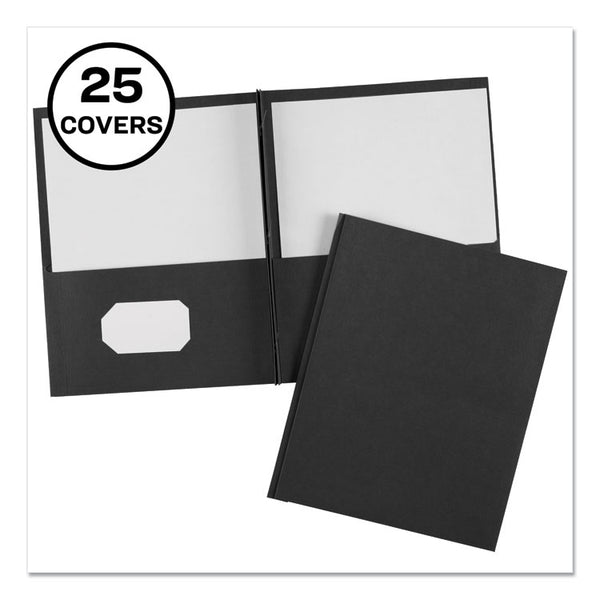 Avery® Two-Pocket Folder, Prong Fastener, 0.5" Capacity, 11 x 8.5, Black, 25/Box (AVE47978)