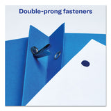 Avery® Two-Pocket Folder, Prong Fastener, 0.5" Capacity, 11 x 8.5, Light Blue, 25/Box (AVE47976)