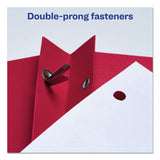 Avery® Two-Pocket Folder, Prong Fastener, 0.5" Capacity, 11 x 8.5, Red, 25/Box (AVE47979)