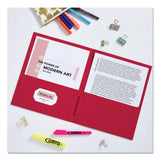 Avery® Two-Pocket Folder, 40-Sheet Capacity, 11 x 8.5, Red, 25/Box (AVE47989) 1 Pack of 25