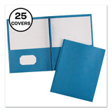 Avery® Two-Pocket Folder, Prong Fastener, 0.5" Capacity, 11 x 8.5, Light Blue, 25/Box (AVE47976)