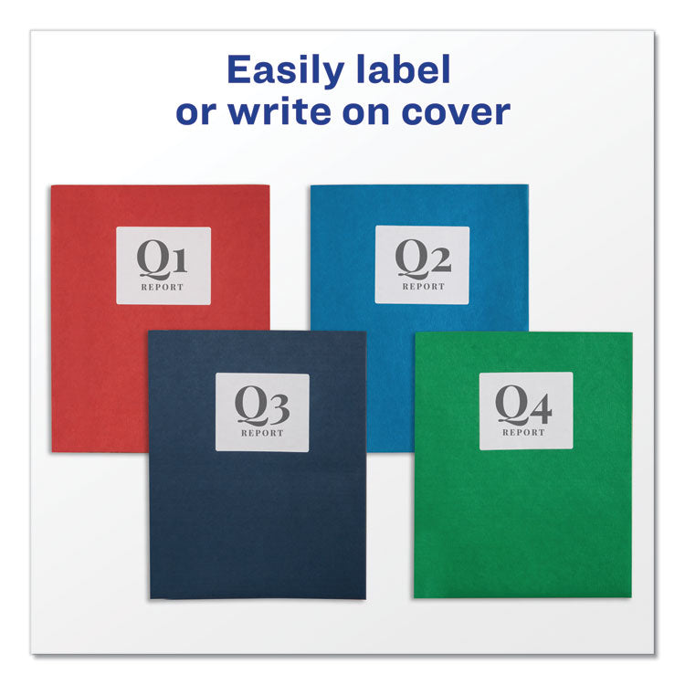 Avery® Two-Pocket Folder, 40-Sheet Capacity, 11 x 8.5, Red, 25/Box (AVE47989) 1 Pack of 25
