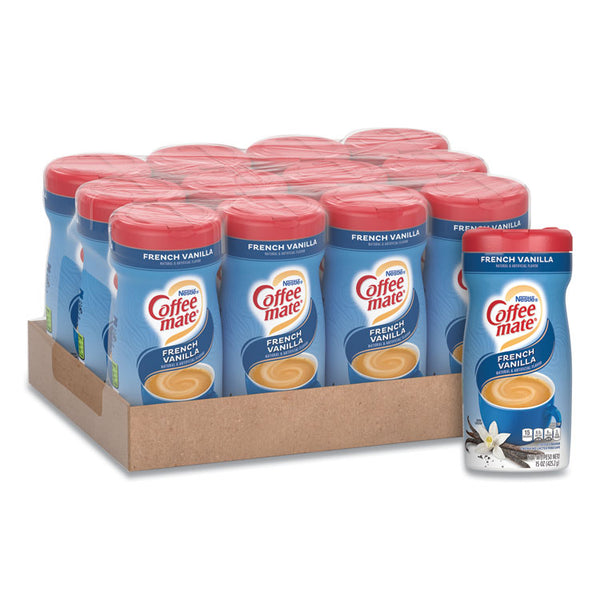 Coffee mate® Non-Dairy Powdered Creamer, French Vanilla, 15 oz Canister, 12/Carton (NES35775CT)