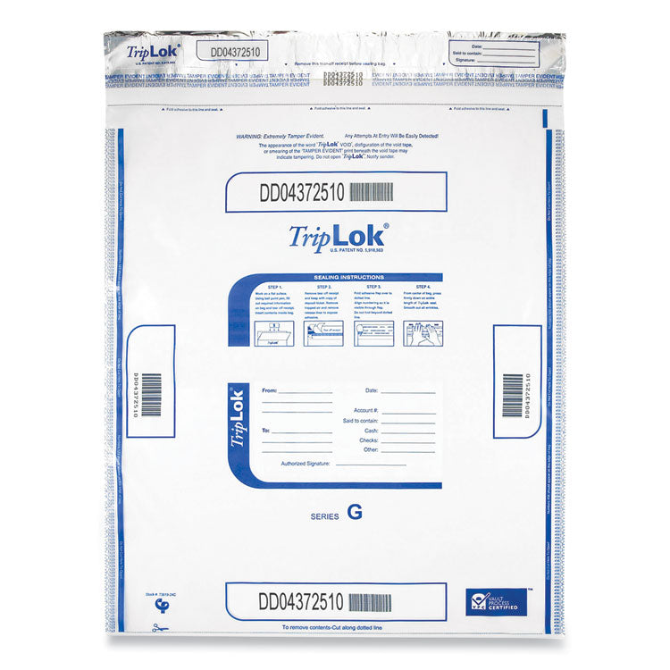 TripLOK™ Deposit Bag, Plastic, 19 x 23, Clear, 250/Carton (CNK585056) Case of 250