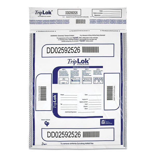 TripLOK™ Deposit Bag, Plastic, 12 x 16, White, 100/Pack (CNK585043) Pack of 100