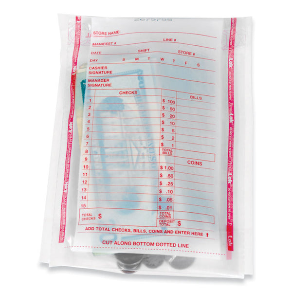 PermaLOK™ Deposit Bag, Plastic, 5.75 x 8.75 x 3, Clear, 1,000/Carton (CNK585013) Case of 1000