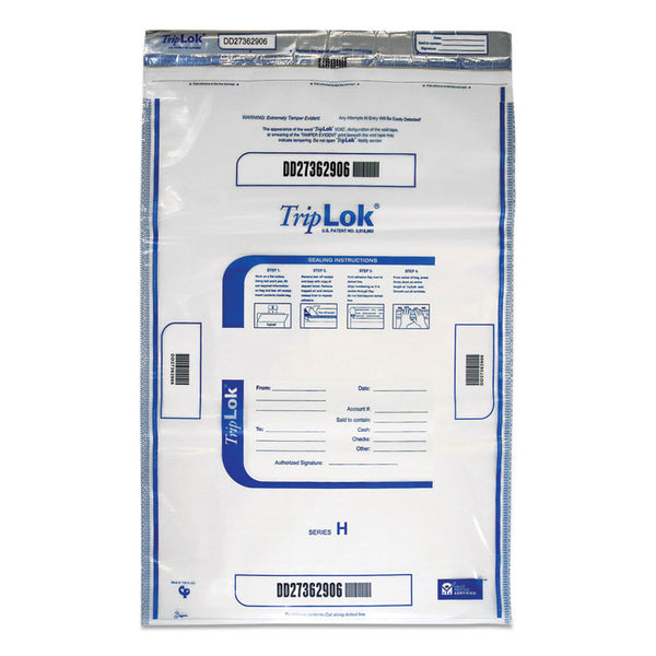 TripLOK™ Deposit Bag, Plastic, 4 mil, 20 x 28, Clear, 50/Pack (CNK585059) Pack of 50