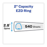 Avery® Heavy-Duty Non Stick View Binder with DuraHinge and Slant Rings, 3 Rings, 2" Capacity, 11 x 8.5, White, 4/Pack (AVE79790)