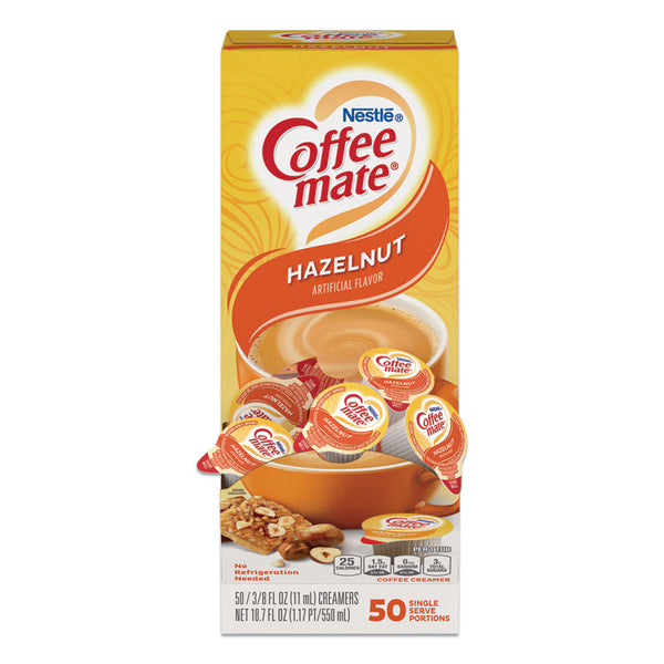 Coffee mate® Liquid Coffee Creamer, Hazelnut, 0.38 oz Mini Cups, 50/Box, 4 Boxes/Carton, 200 Total/Carton (NES35180CT)