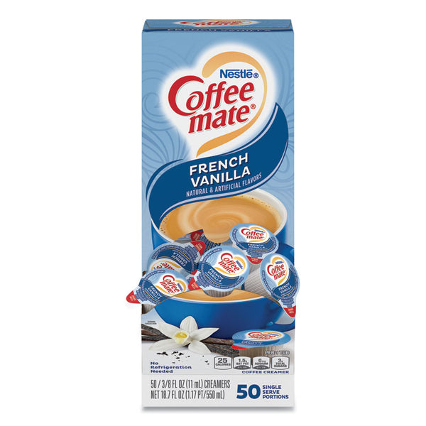 Coffee mate® Liquid Coffee Creamer, French Vanilla, 0.38 oz Mini Cups, 50/Box (NES35170BX)