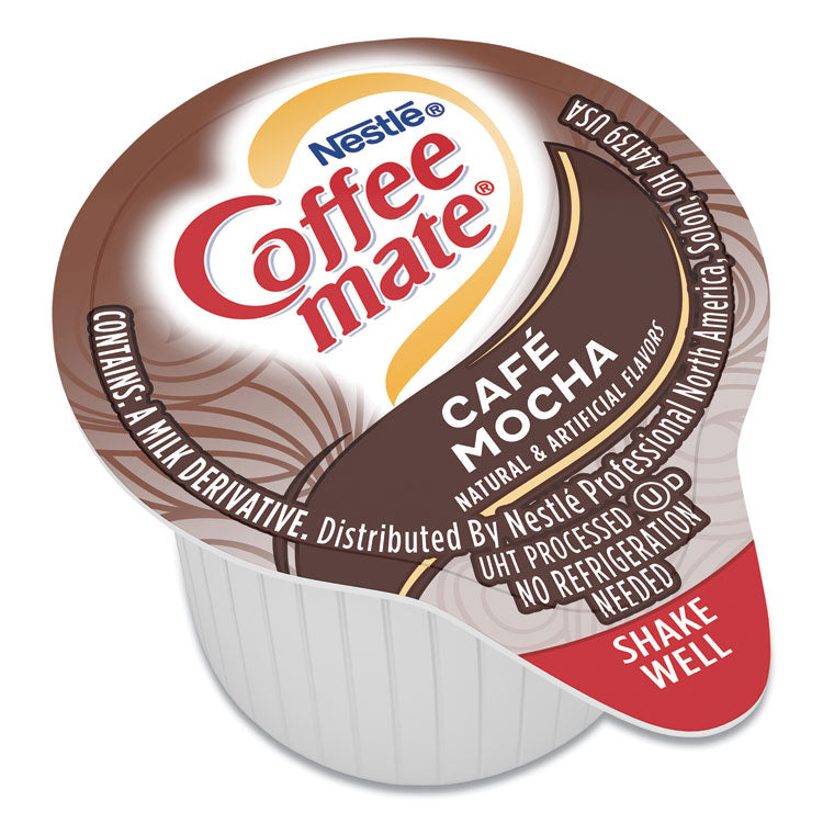 Coffee mate® Liquid Coffee Creamer, Cafe Mocha, 0.38 oz Mini Cups, 50/Box, 4 Boxes/Carton, 200 Total/Carton (NES35115CT) Case of 200