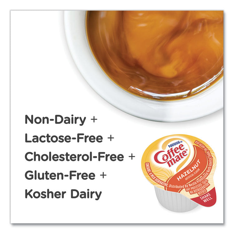 Coffee mate® Liquid Coffee Creamer, Hazelnut, 0.38 oz Mini Cups, 180/Carton (NES35080) Case of 180
