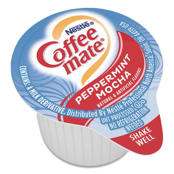 Coffee mate® Liquid Coffee Creamer, Peppermint Mocha, 0.38 oz Mini Cups, 50/Box (NES76060)