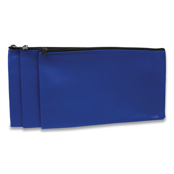 CONTROLTEK® Fabric Deposit Bag, Vinyl, 5.5 x 11, Blue, 3/Pack (CNK530495)