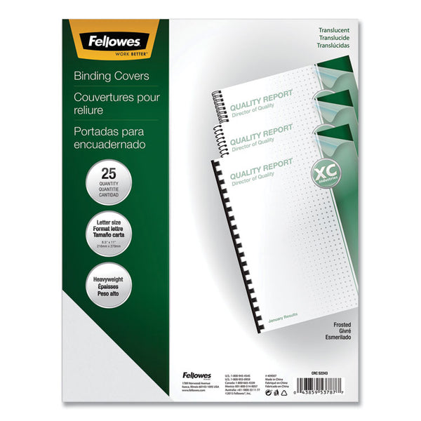 Fellowes® Futura Presentation Covers for Binding Systems, Frost, 11 x 8.5, Unpunched, 25/Pack (FEL5224301)