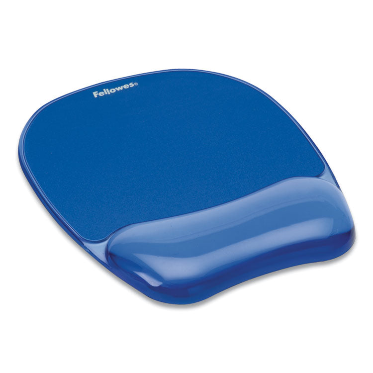 Fellowes® Gel Crystals Mouse Pad with Wrist Rest, 7.87 x 9.18, Blue (FEL91141)