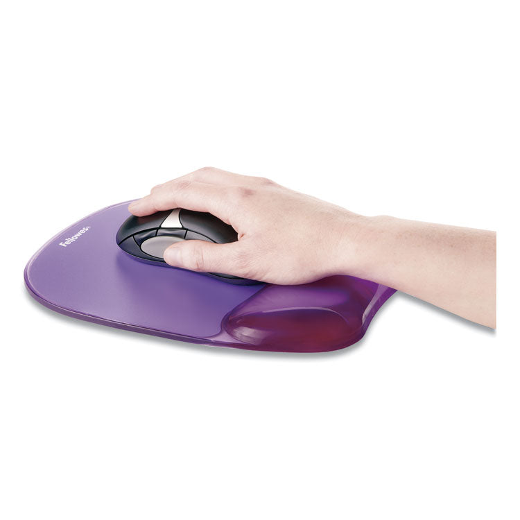 Fellowes® Gel Crystals Mouse Pad with Wrist Rest, 7.87 x 9.18, Purple (FEL91441)