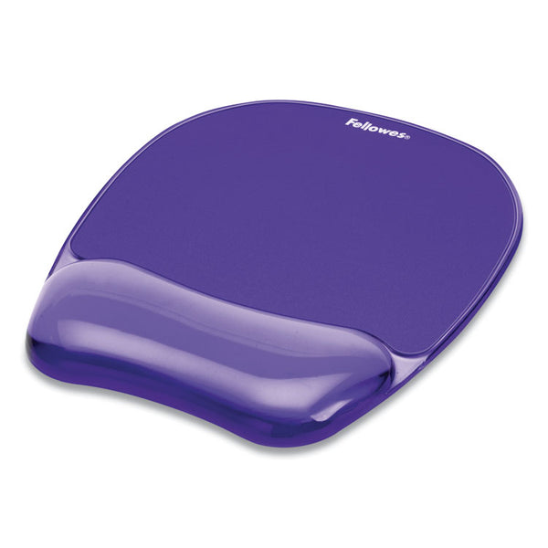 Fellowes® Gel Crystals Mouse Pad with Wrist Rest, 7.87 x 9.18, Purple (FEL91441)