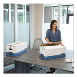 Bankers Box® STOR/FILE Medium-Duty Strength Storage Boxes, Letter Files, 12.25" x 24.13" x 10.75", White/Blue, 12/Carton (FEL00704) Carton of 12