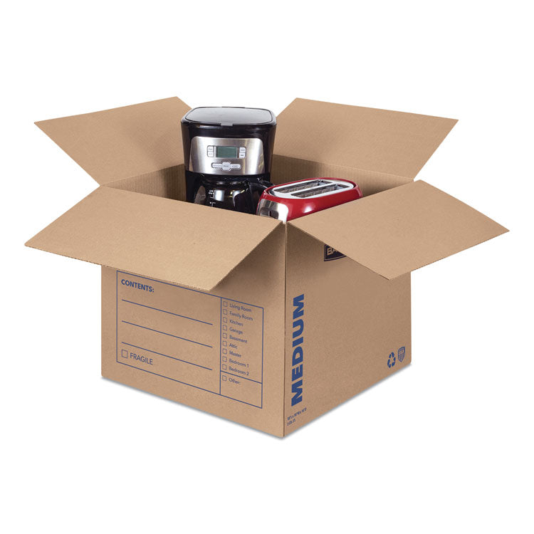 Bankers Box® SmoothMove Basic Moving Boxes, Regular Slotted Container (RSC), Medium, 18" x 18" x 16", Brown/Blue, 20/Bundle (FEL7713901) Bundle of 20
