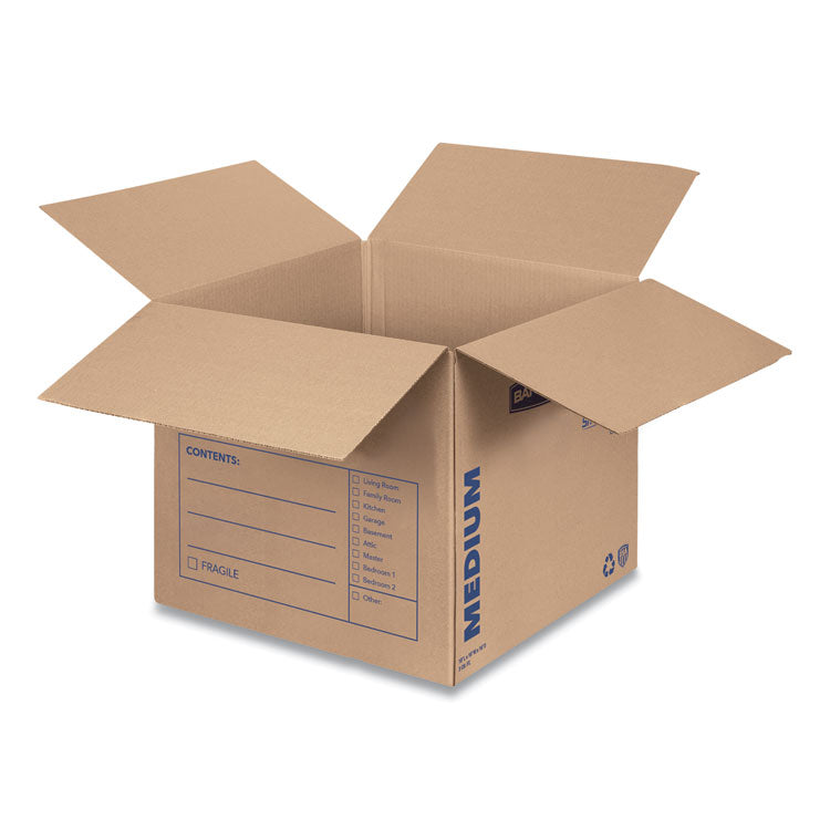 Bankers Box® SmoothMove Basic Moving Boxes, Regular Slotted Container (RSC), Medium, 18" x 18" x 16", Brown/Blue, 20/Bundle (FEL7713901) Bundle of 20