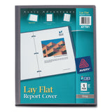 Avery® Lay Flat View Report Cover, Flexible Fastener, 0.5" Capacity, 8.5 x 11, Clear/Gray (AVE47781)