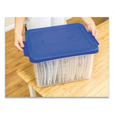 Bankers Box® Heavy Duty Plastic File Storage, Letter/Legal Files, 14" x 17.38" x 10.5", Clear/Blue, 2/Pack (FEL0086202) Pack of 2