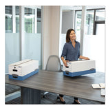 Bankers Box® STOR/FILE Medium-Duty Strength Storage Boxes, Letter Files, 12.25" x 24.13" x 10.75", White/Blue, 4/Carton (FEL0070403) Carton of 4 Boxes