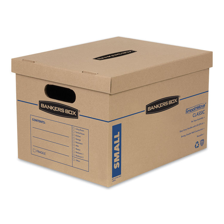 Bankers Box® SmoothMove Classic Moving/Storage Boxes, Half Slotted Container (HSC), Small, 12" x 15" x 10", Brown/Blue, 15/Carton (FEL7714209) Case of 15