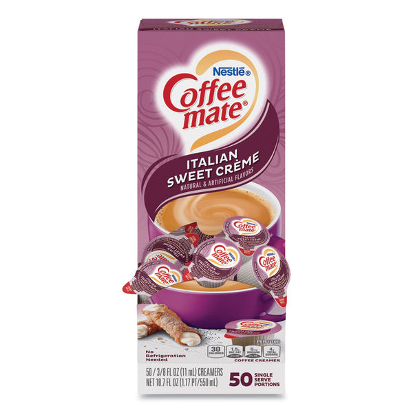 Coffee mate® Liquid Coffee Creamer, Italian Sweet Creme, 0.38 oz Mini Cups, 50/Box, 4 Boxes/Carton, 200 Total/Carton (NES84652CT) Case of 200